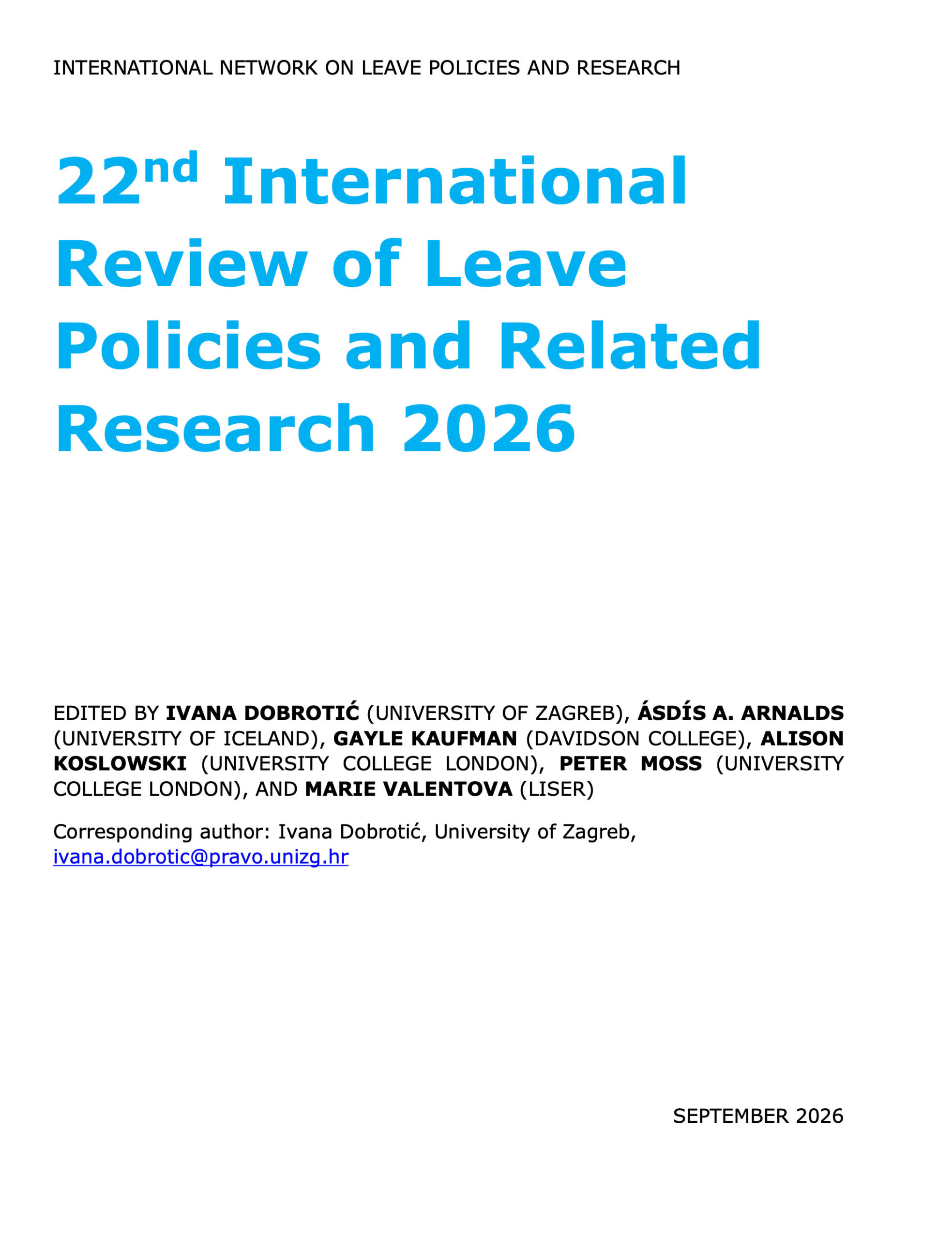 22ª Revisión Internacional de Políticas de Licencias e Investigación Relacionada 2026